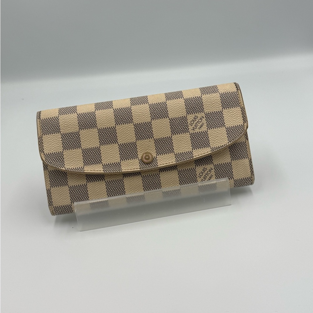 Louis Vuitton Sarah Wallet in Damier Azur with Pink Ballerine lining